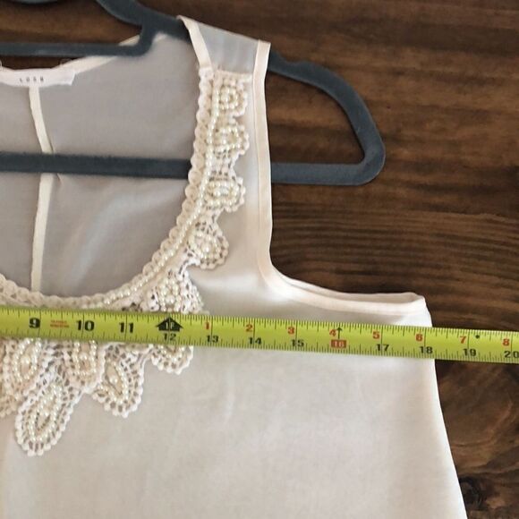 Lush Ivory Beaded Tank Top -S - Picture 4 of 8